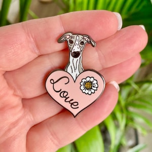 Pup of Love enamel pin | Greyhound | Whippet | Italian Greyhound | Enamel Pin | Brooch | Love | Valentine | Dog