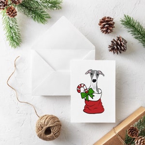 Carte de Noël | whippet | lévrier | Lévrier italien