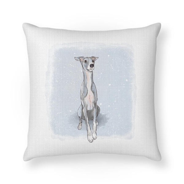 Housse de coussin chien d'hiver | Lévrier | Whippet | Lévrier italien