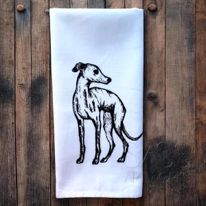 Warten auf Sie Geschirrtuch, Windhund, Whippet, italienisches Windspiel