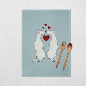 Smoochies Love Tea Towel | Greyhound | Whippet | Italian Greyhound | Gift