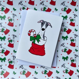 Pup of Cheer Christmas wrapping paper and card pack greyhound whippet Italian greyhound dog