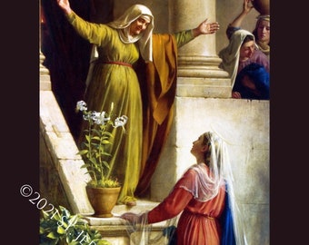 Heimsuchung Unsere Muttergottes und St. Elizabeth Print 8,5 "x 11"