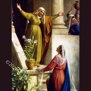 The Visitation Our Blessed Mother and St. Elizabeth Print 8.5&quot; x 11&quot;