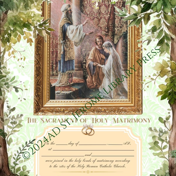 Woodland Marriage Certificate 8.5" x 11"
