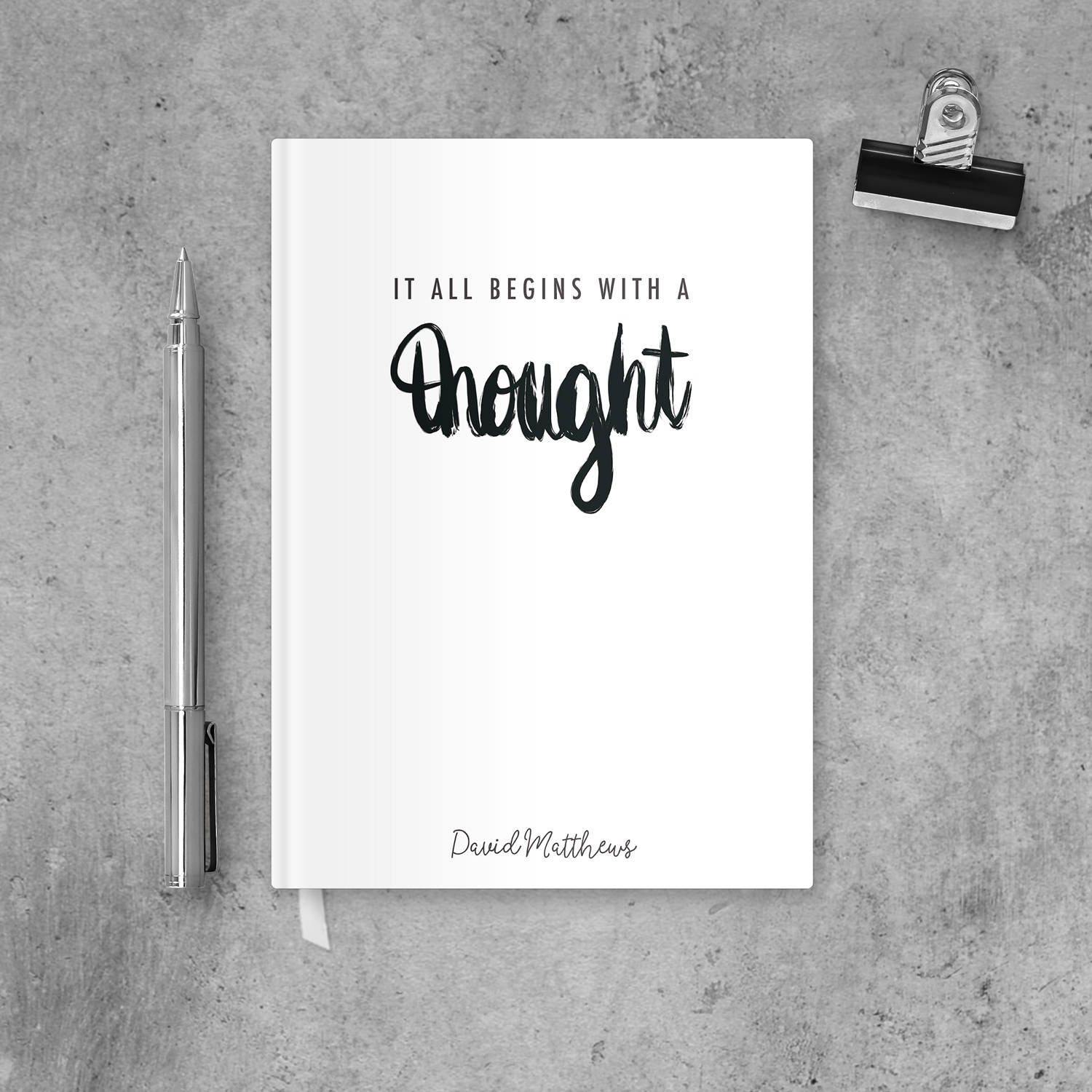 Thoughts Journal Personalized Notebook Cover Idea Journal Etsy