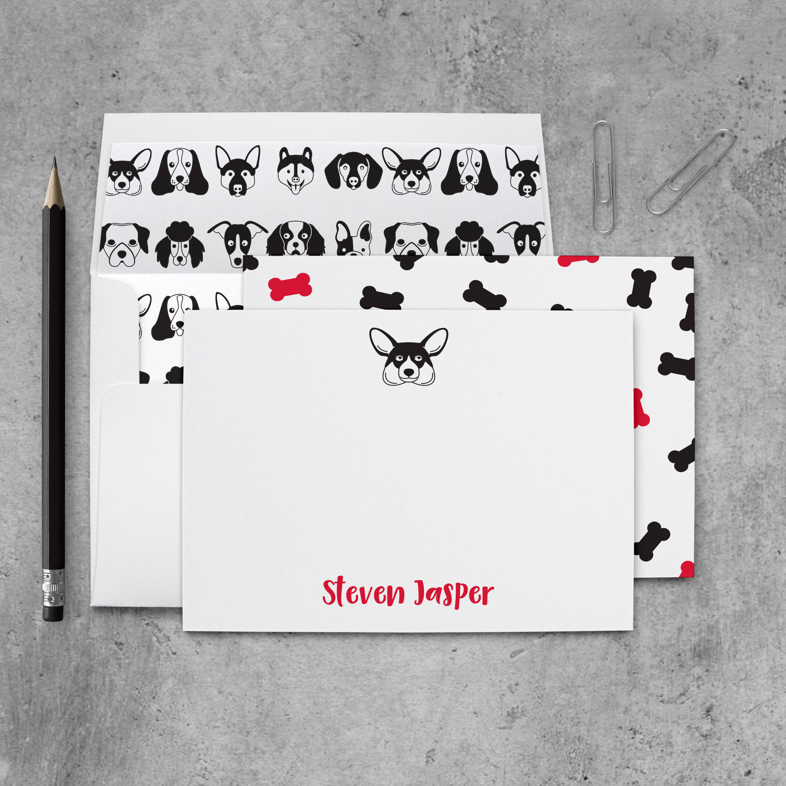 Dog Stationary Custom Note Cards with Envelopes Dog Etsy