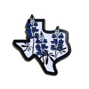 Texas Bluebonnet Pin | Texas Bluebonnet Art | Texas Enamel Pin | Texas Lapel Pin | Texas Pin | Texas Bluebonnet Jewelry | Flower Enamel Pin