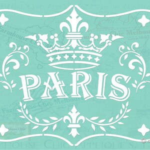 Paris Stencil Reusable Stencil French Vintage Stencil, Artist Stencil, Mylar Paris Stencil  Pochoir de jardin No 31