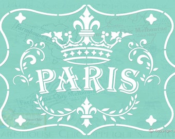 Paris Stencil Reusable Stencil French Vintage Stencil, Artist Stencil, Mylar Paris Stencil  Pochoir de jardin No 31