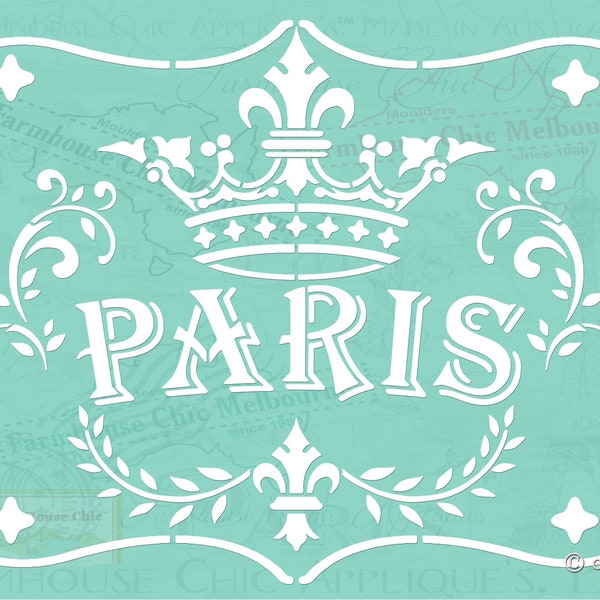 Paris Stencil Reusable Stencil French Vintage Stencil, Artist Stencil, Mylar Paris Stencil  Pochoir de jardin No 31