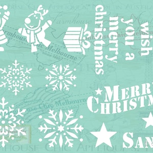 Christmas Stencil, Merry Christmas Stencil, Snowflake Stencil, Santa Stencil, Christmas Themed Stencil, Christmas Decoration Stock No 5