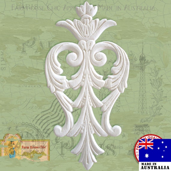 Shabby French Provincial ~ Resin Furniture Applique Crest ~ Carving ~ Moulding