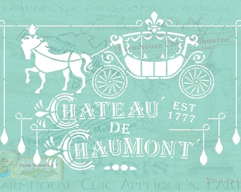 Plantilla de muebles Mylar, plantilla de castillo de París, plantilla vintage francesa, plantilla de pared, #ParisStencil #HorseStencil #MylarStencil stock No 4
