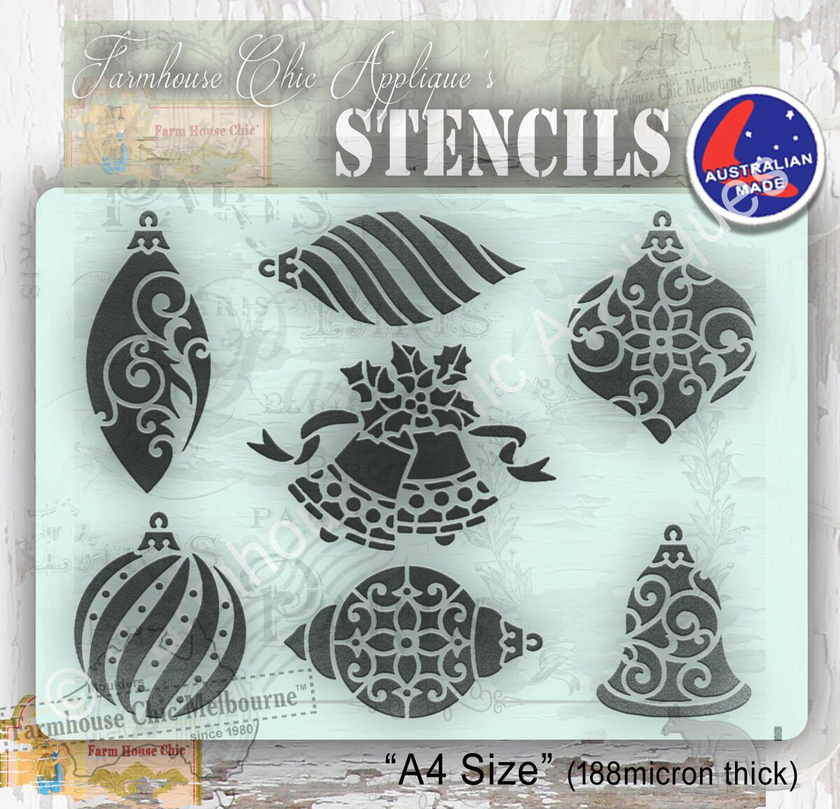 Christmas Stencil, Mylar Stencil, Merry Christmas Stencil, Santa