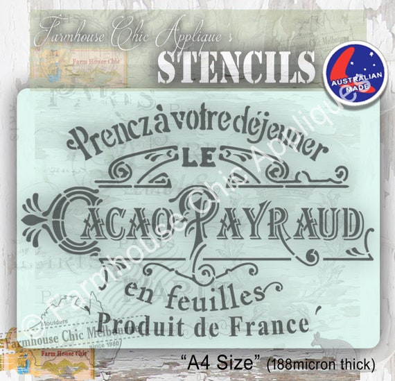 French Vintage Stencil Mylar Furniture Stencil Cacao Payraud Etsy