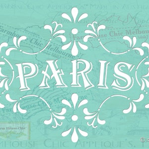 Reusable Stencil, French Vintage Stencil, Paris Stencil, Cake Stencil, Cushion Stencil, Stencil Francese Paris Stencil Stock No 13