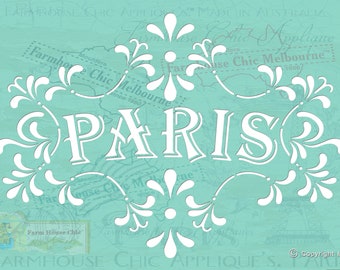 Reusable Stencil, French Vintage Stencil, Paris Stencil, Cake Stencil, Cushion Stencil, Stencil Francese Paris Stencil Stock No 13