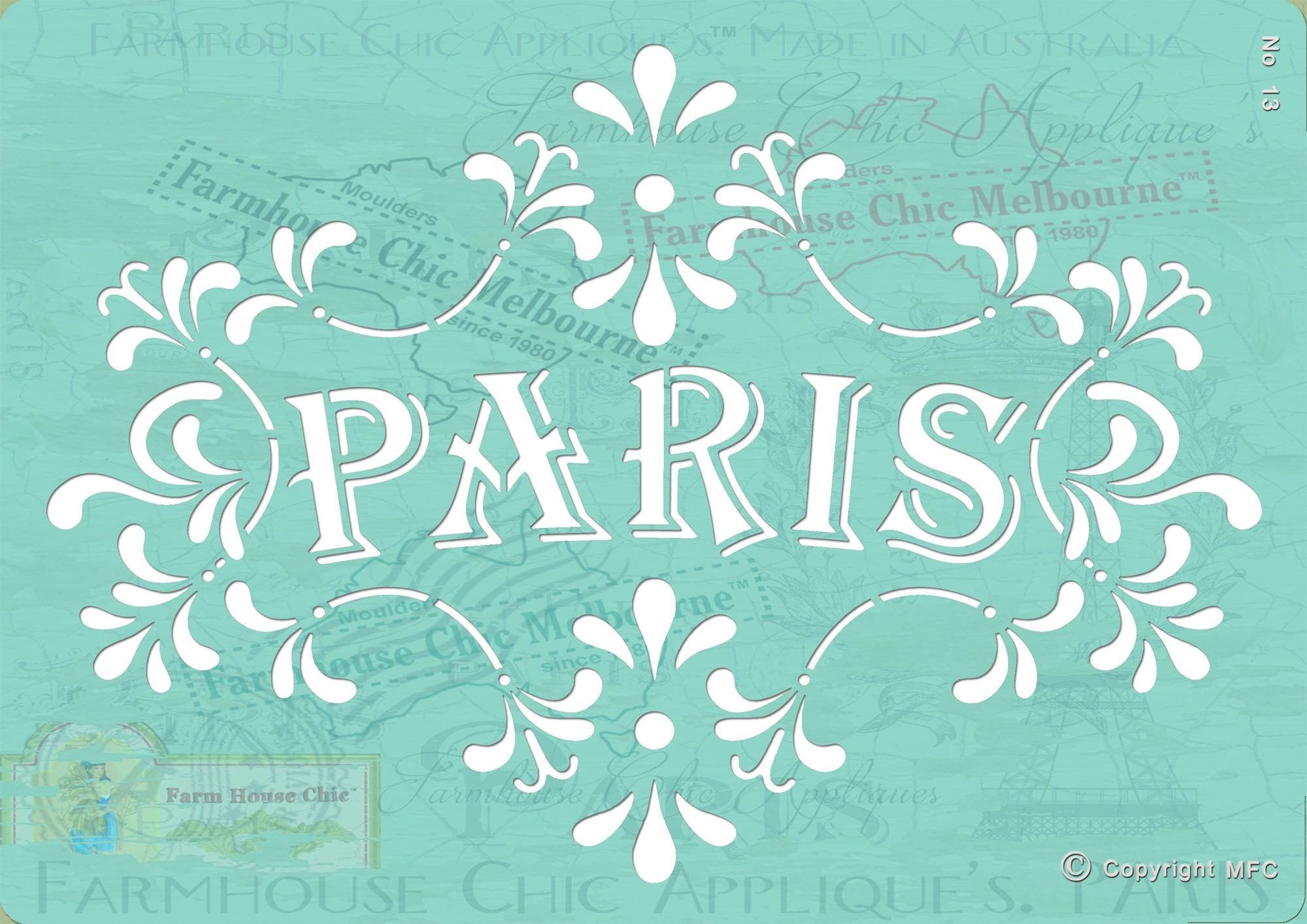 Reusable Stencil, French Vintage Stencil, Paris Stencil, Cake Stencil