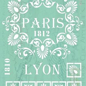 Reuseable Stencil, French Vintage Stencil, Artist Stencil, Cake Stencil, Border Stencil, Paris Stencil, Pochoir Français No 26