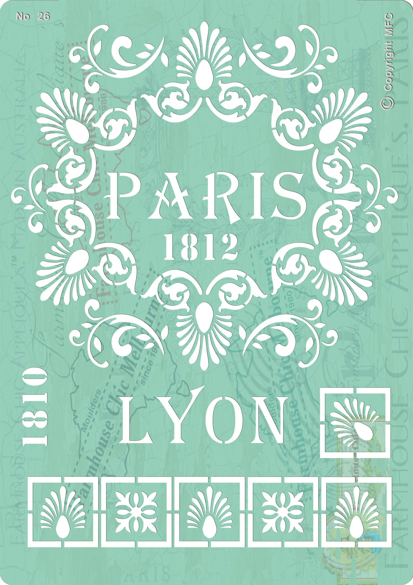 Reuseable Stencil, French Vintage Stencil, Artist Stencil, Cake Stencil