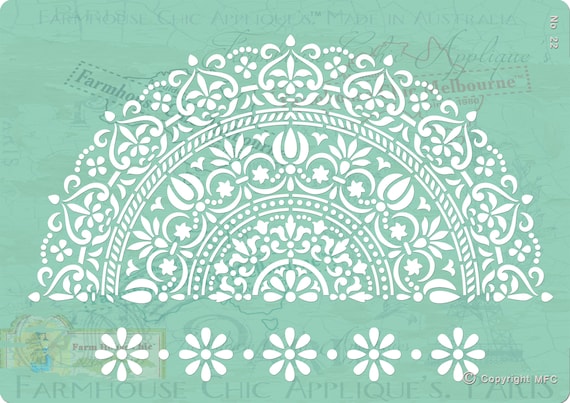 Reusable Stencil, Create a Mandala Furniture Stencil 26.cm across!  Cake Stencil, French Style Stencil, Pochoirs de meubles No 22