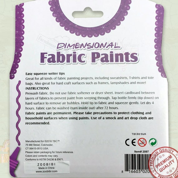 6 X Permanent Dimensional Metallic Fabric Paints, for Kids Children  Toddlers. kidsart kidspaint toddlerpaint kidscraft waterpaint 