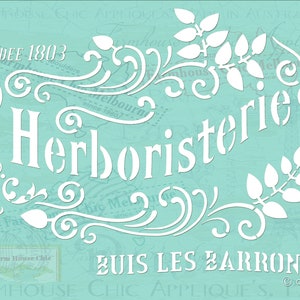 Herboristerie  Pochoirs de meubles Mylar Furniture Stencil, French Vintage Stencil, Artist Stencil, French Stencil. Stock No 7