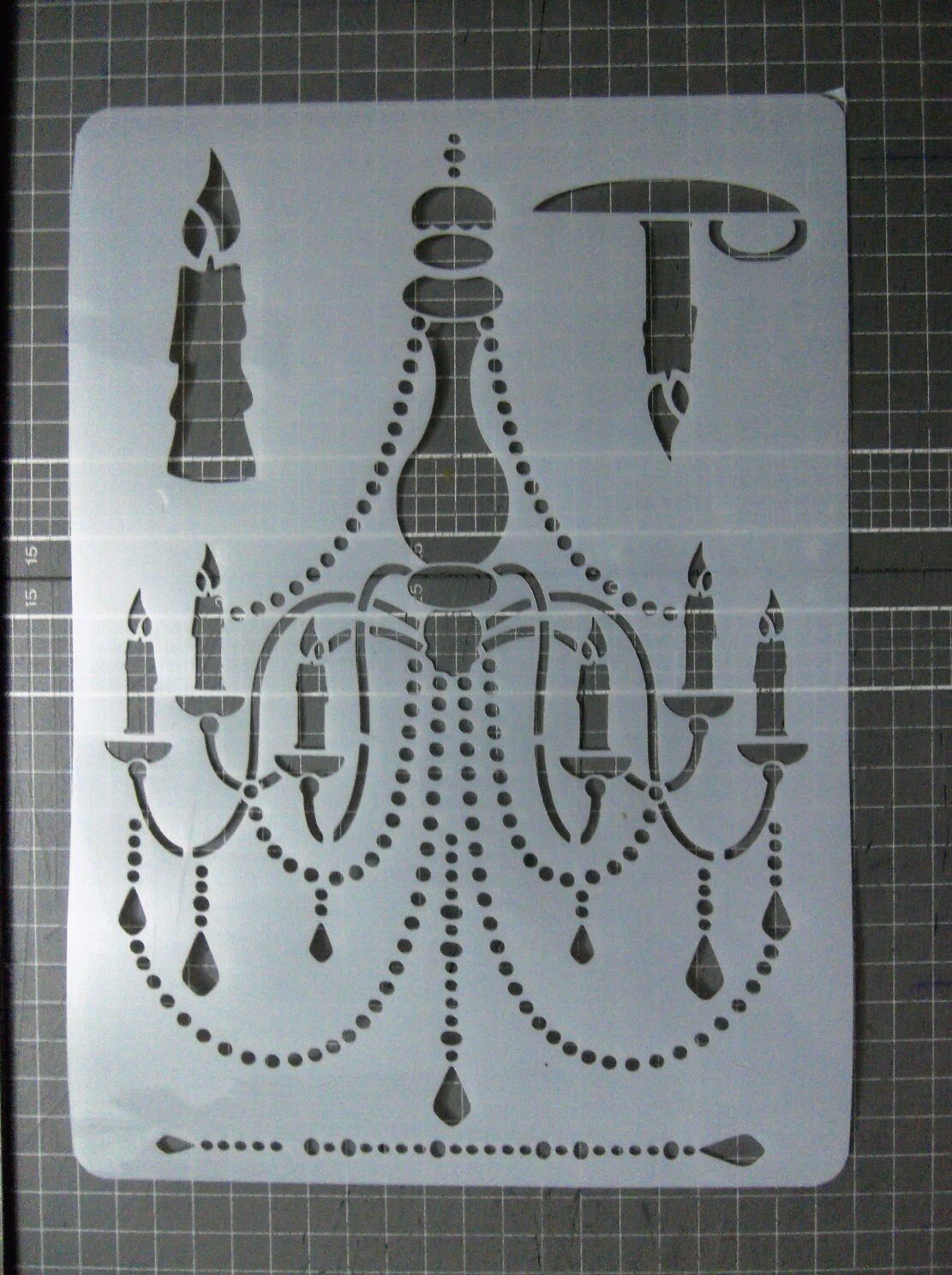 Chandelier Stencil, Vintage Stencil, Mylar Furniture Stencil, French
