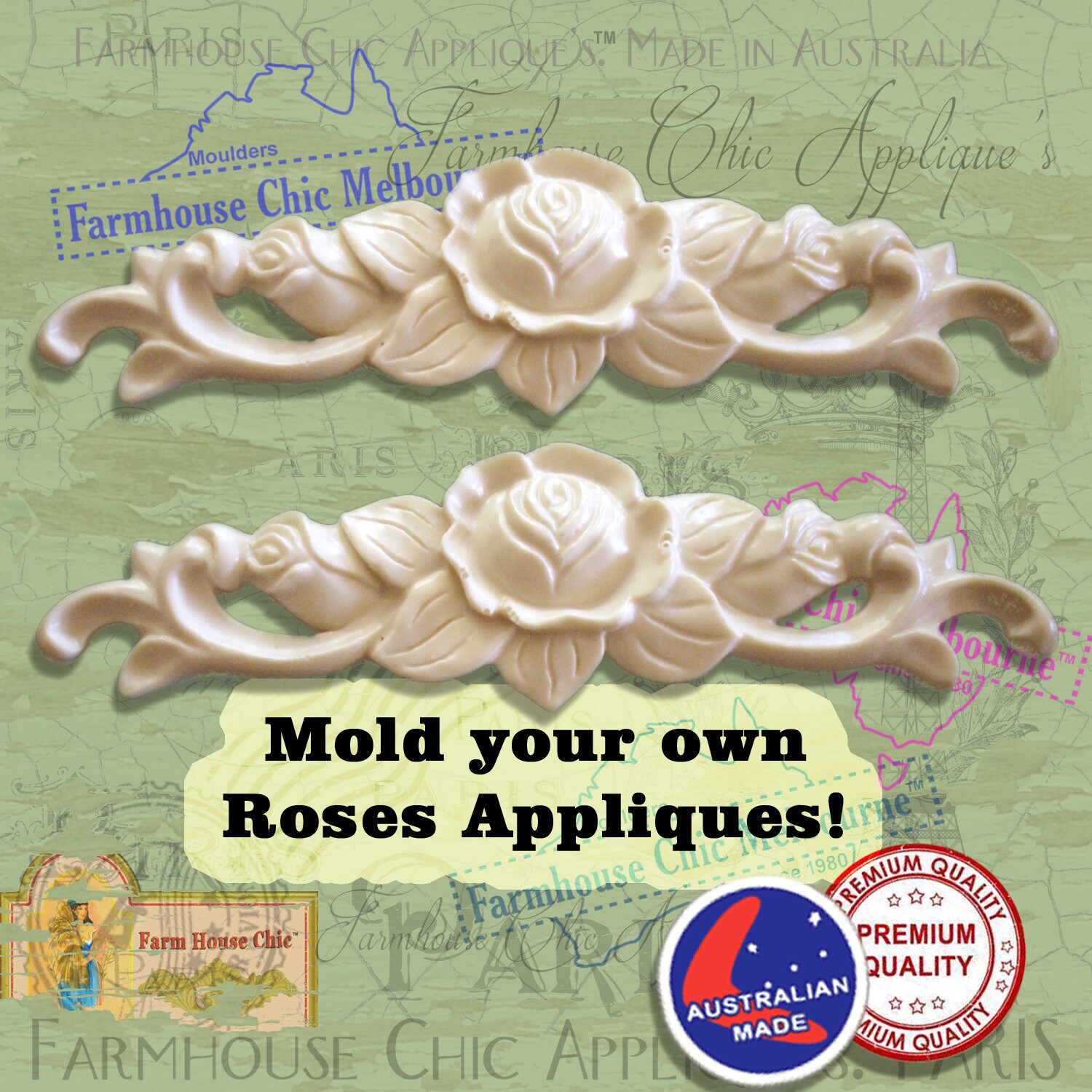 Silicone Mold for Furniture Appliques For Resin, Paper PMC Clay