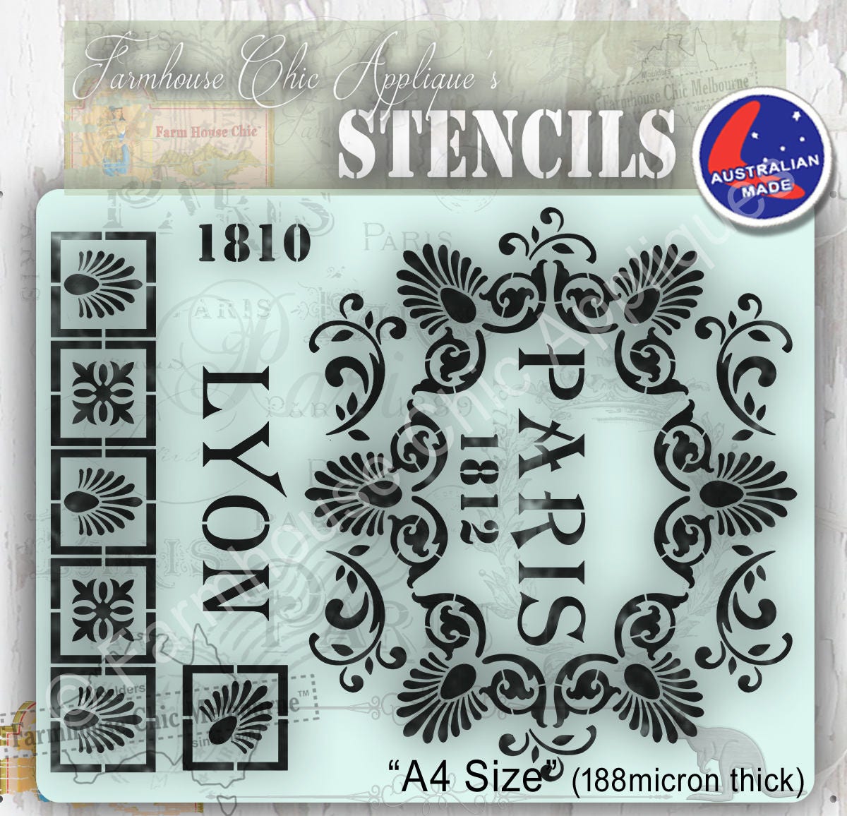 Reuseable Stencil, French Vintage Stencil, Artist Stencil, Cake Stencil