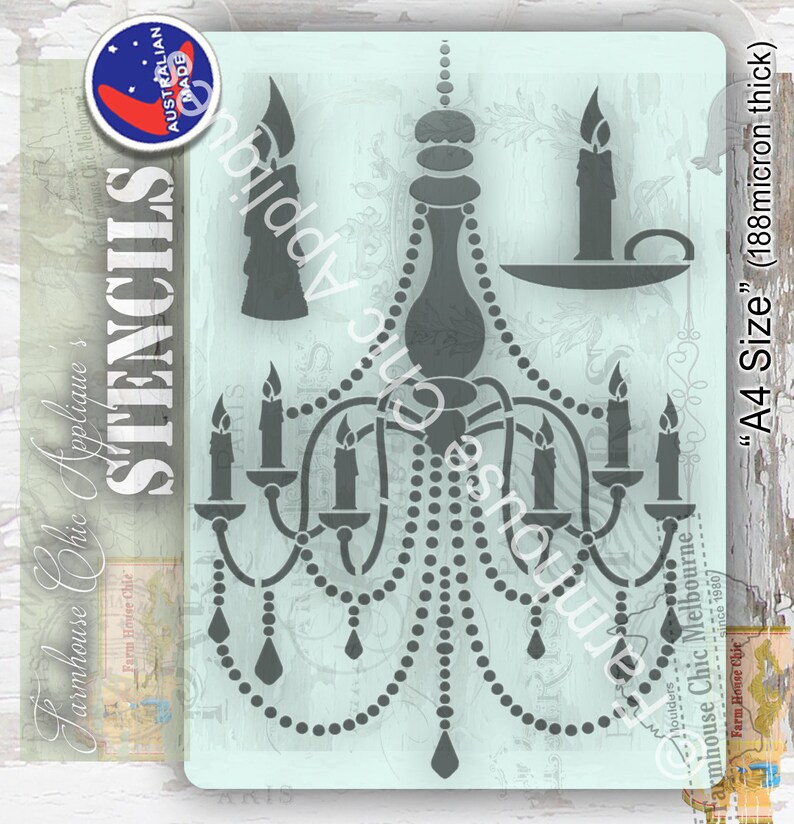 Chandelier Stencil Vintage Stencil Mylar Furniture Stencil Etsy Australia