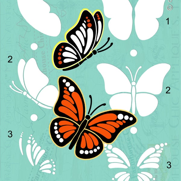 Beautiful Butterfly Stencil, Garden Stencil, Reusable Stencil, Layered Stencil, Beau pochoir papillon, Hermosa plantilla de mariposa No 48