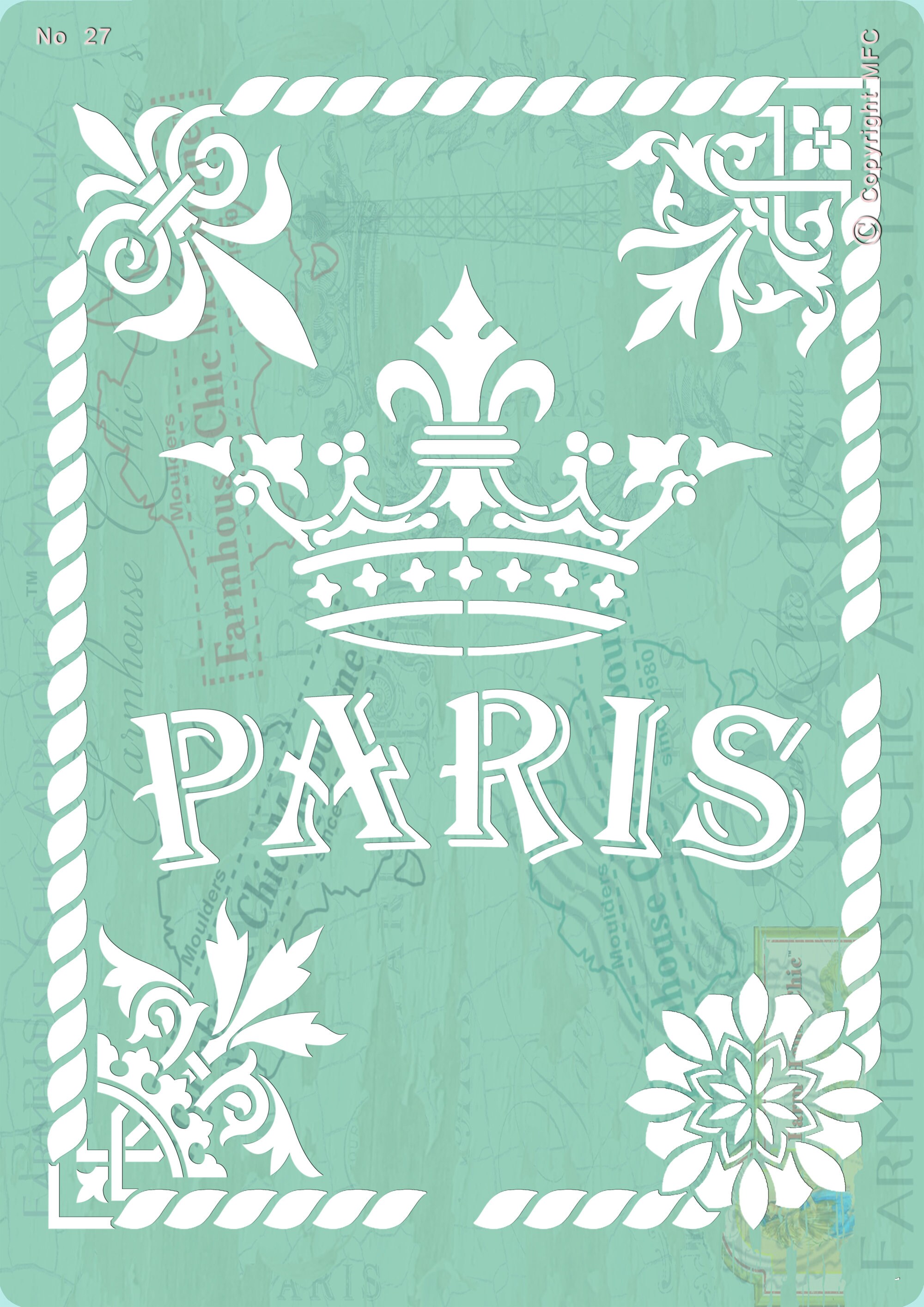 Reuseable Stencil, French Vintage Stencil, Art Stencil, Cake Stencil