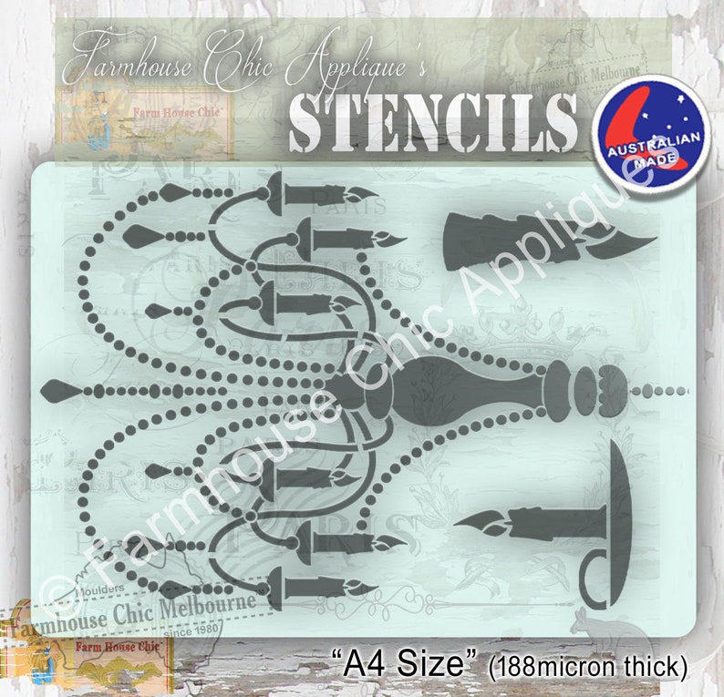 Chandelier Stencil Vintage Stencil Mylar Furniture Stencil Etsy Australia