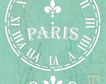 Reloj Stencil Mylar Furniture Stencil, French Vintage Stencil, Artist Stencil, Wall Stencil, Cushion Stencil Clock Face Stencil Stock No 16