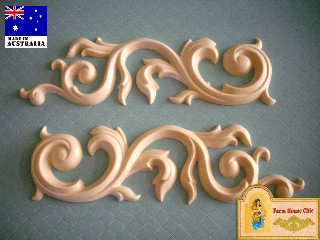 1 X Pair Of Shabby Chic French Chic Furniture Mouldings Furniture