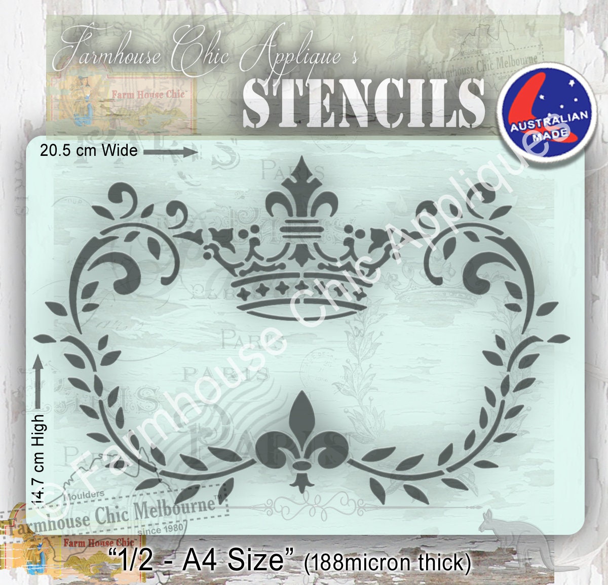 Mylar Furniture Stencil, French Vintage Stencil, Artist Stencil