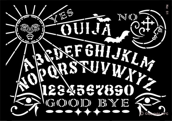 Ouija Board Stencil, DIY Spirit Board Stencil, Black Magic Stencil, Plantilla de tablero Ouija, Plantilla de tablero espiritual No 51