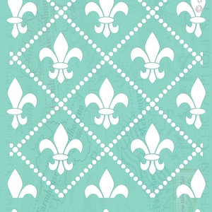 Fleur-de-lis Stencil Seamless French Vintage Stencil, Reuseable Stencil Vintage Stencil, Pochoirs de meubles, Cushion Stencil No 30