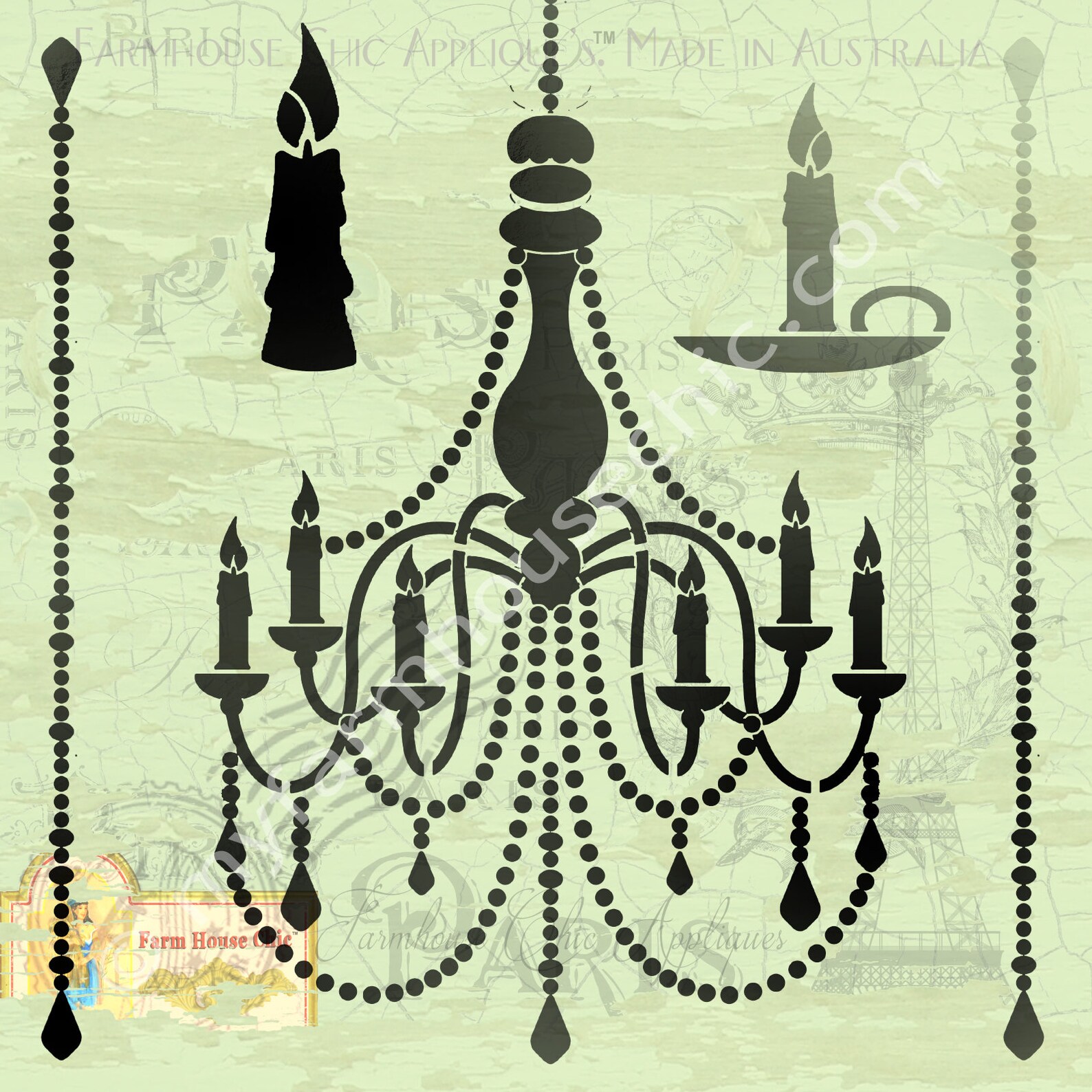 Chandelier Stencil Vintage Stencil Mylar Furniture Stencil Etsy Australia