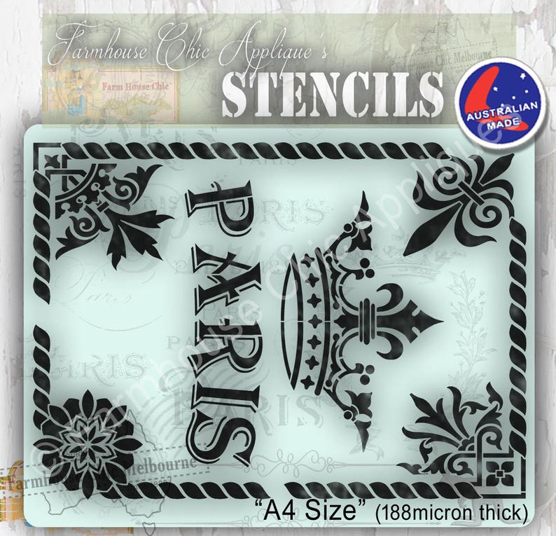 Mylar Furniture Stencil Français pochoir vintage Artist Etsy