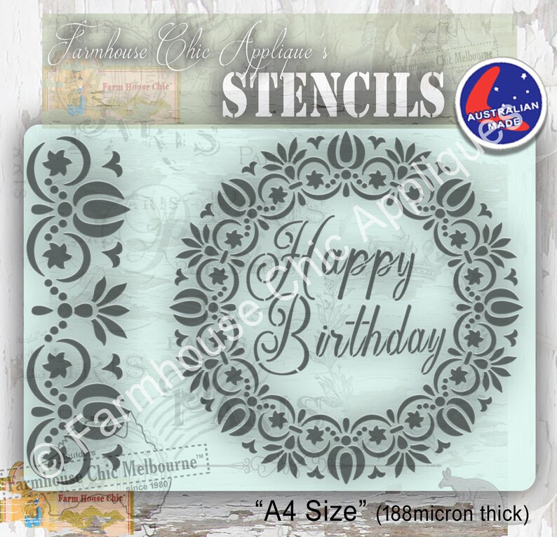 Happy Birthday Cake Stencil Cake Stencil Reusable 7 3/4 - Etsy Australia
