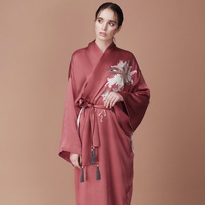 Luxury Silk Robe I Hand Painted Silk Kimono Robe I Hand Painted Silk Kaftan Dress