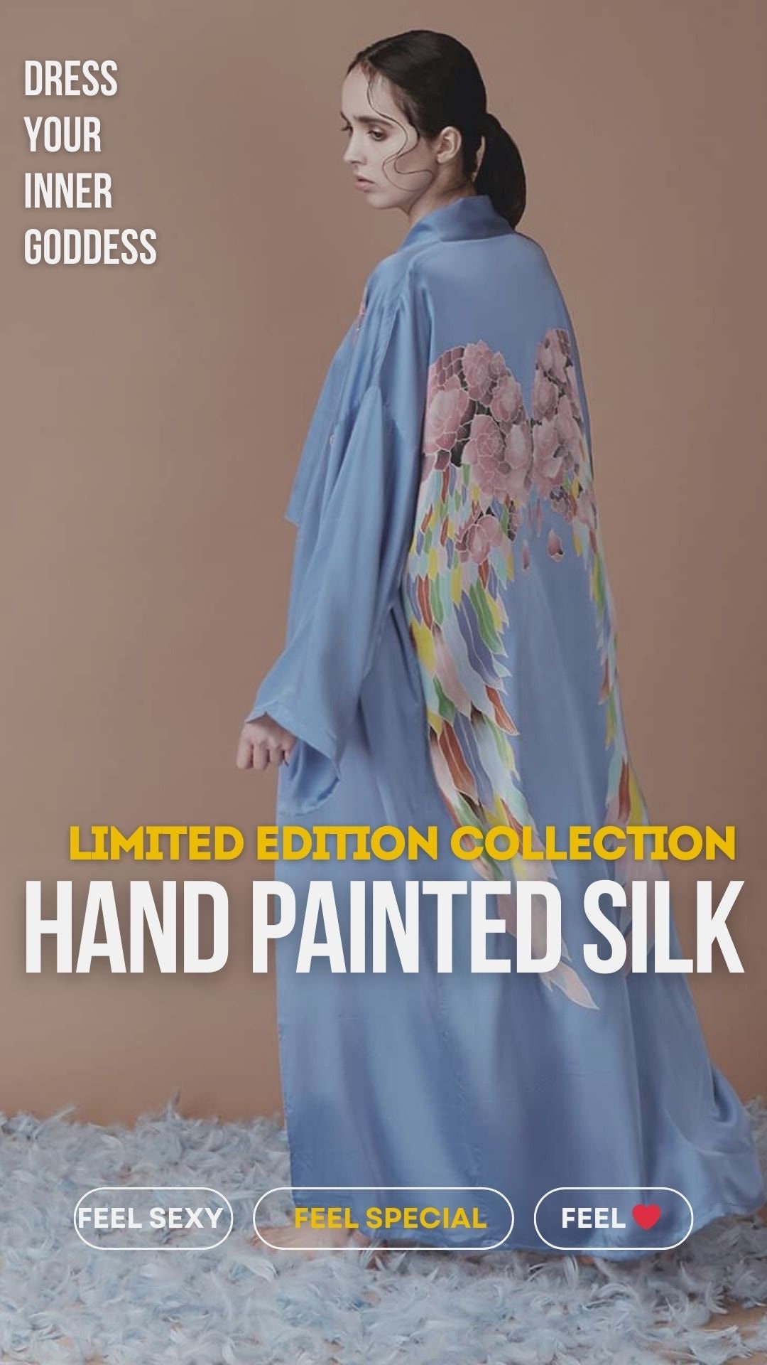Painted Robe Rare Find I Luxury Silk Robe I Hand Painted Silk Kimono Robe I ...