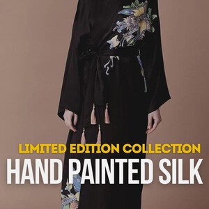 Hand Painted Silk Kimono Robe I Luxury Silk Robe I Silk Beachwear Kaftan I Silk Kimono Dress I Gift For Her