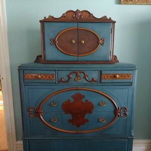 SOLD - Antique Dresser, Tall Dresser, Chest of Drawers, 1920&#39;s TallboyDresser