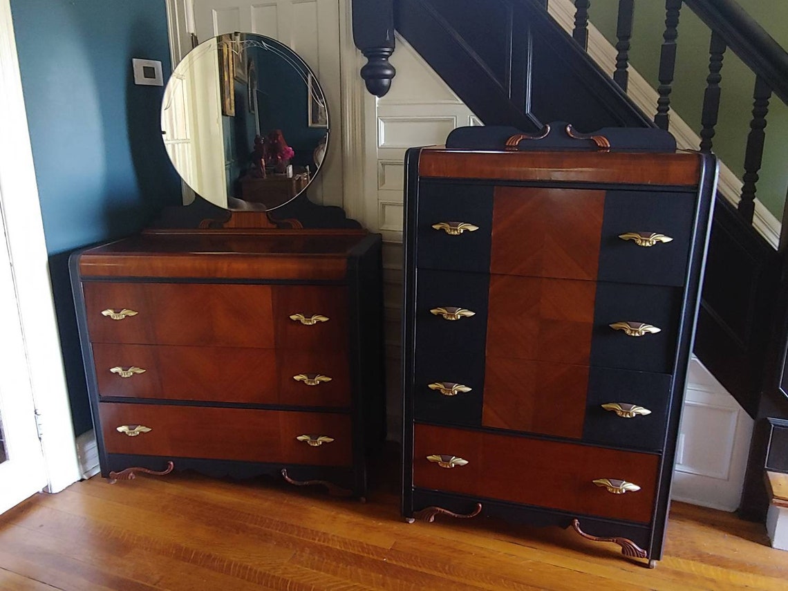 SOLD OUT Waterfall Dressers. 1930's 1940's Art Deco Etsy