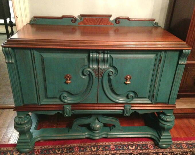 SOLD Sideboards and Buffets, Buffet, Sideboard, Teal, Upcycled Furniture, Painted Furniture