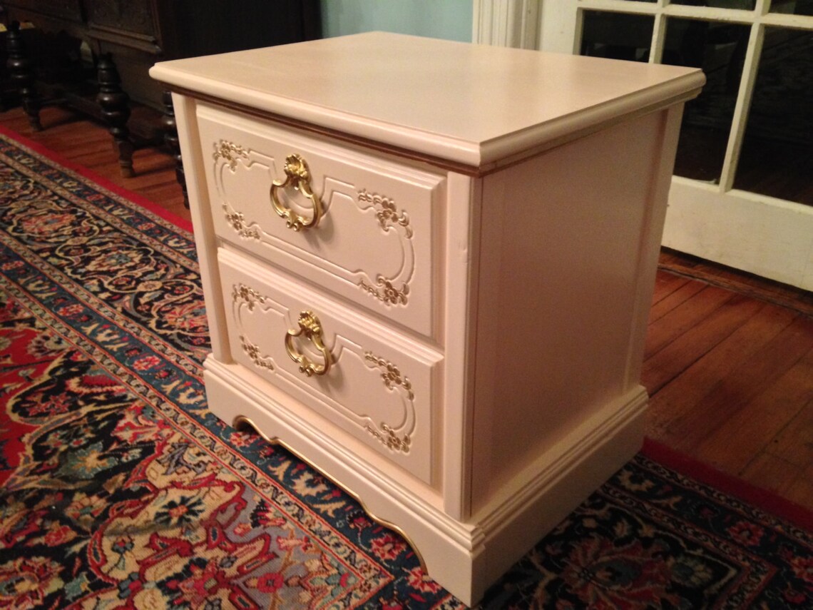 French Provincial Nightstand Bedside Table Night Stand Etsy